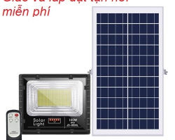 Đèn pha năng lượng mặt trời JinDian 100W 8800L- giao hàng và lắp đặt tận nơi miễn phí