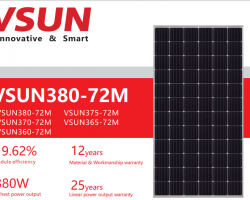 Tấm pin năng lượng mặt trời VSUN 370w - Mono